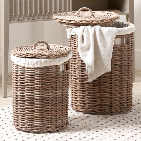 Set of 2 Kubu Round Laundry Baskets
