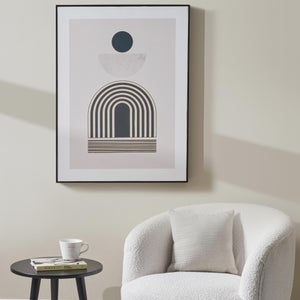 Art Deco Linear Gold Detail Black Framed Print