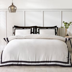 Catherine Lansfield So Soft Mono Panel Duvet Cover & Pillowcase Set