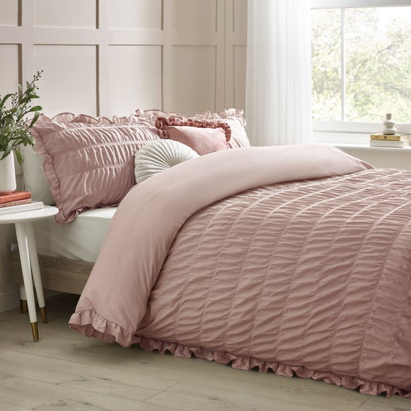 Click to view product details and reviews for Catherine Lansfield Seersucker Frill Duvet Cover Pillowcase Set.