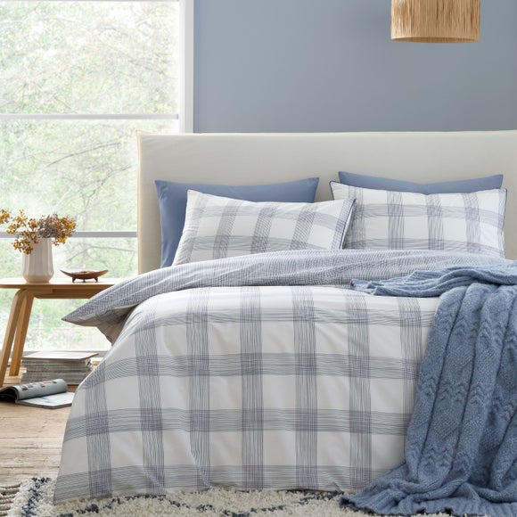 Bianca Marlow Check Reversible Duvet Cover Pillowcase Set