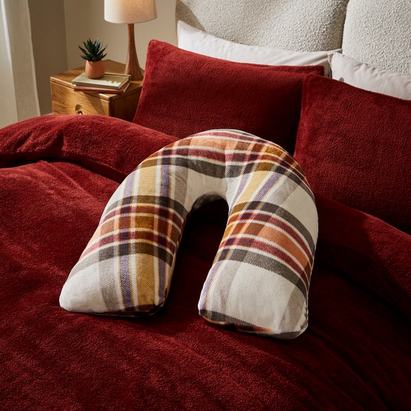 Printed Fleece V Shape Global Check Pillow