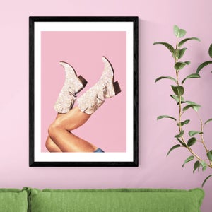 East End Prints These Boots Glitter Print