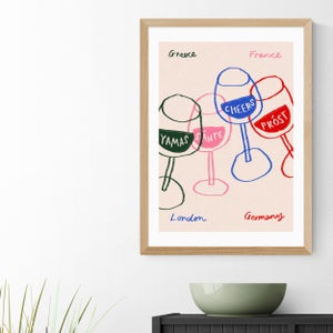 East End Prints Cheers Glasses Print