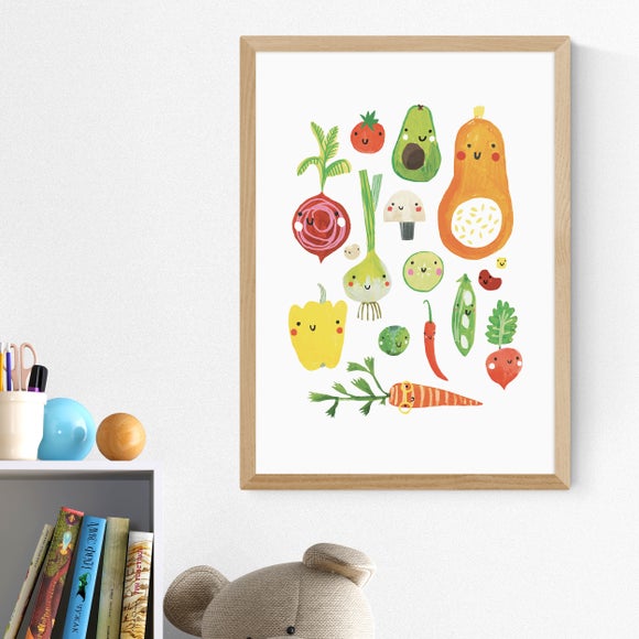 East End Prints Happy Veggies Print