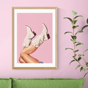 East End Prints These Boots Glitter Print