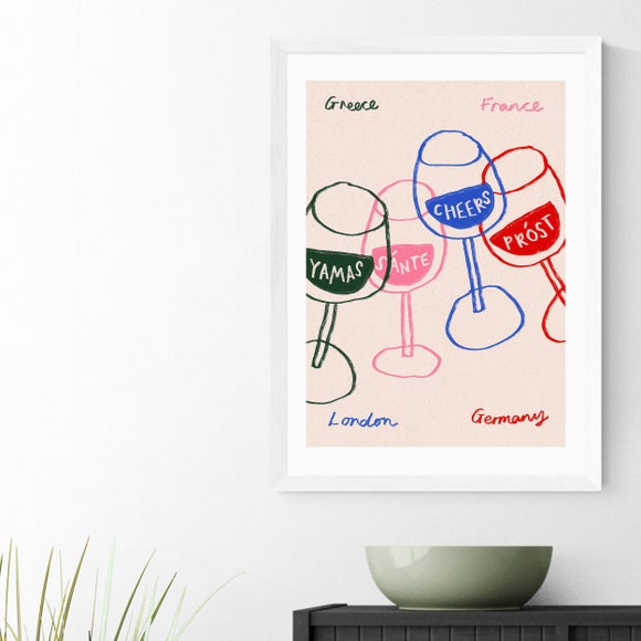 East End Prints Cheers Glasses Print