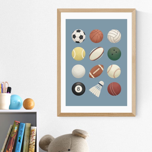 East End Prints Sports Balls Print