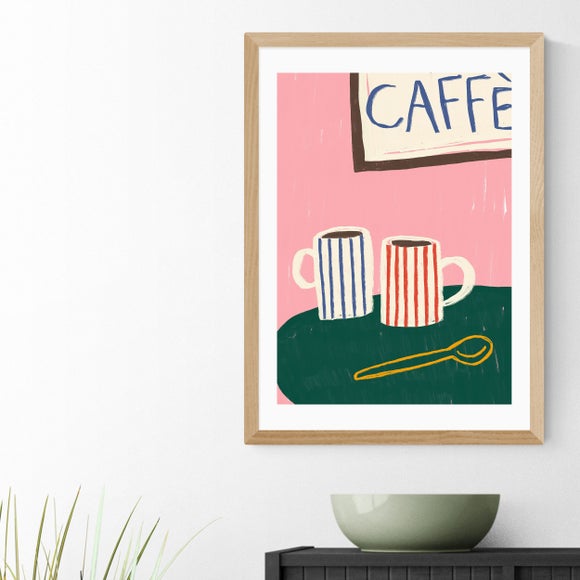 East End Prints Striped Caffe Mugs Print