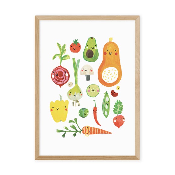 Photo 2 of East End Prints Happy Veggies Print Photo 2 of East End Prints Happy Veggies Print