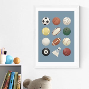 East End Prints Sports Balls Print