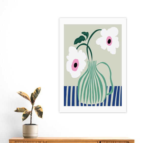 East End Prints Floral Pottery Delight Print