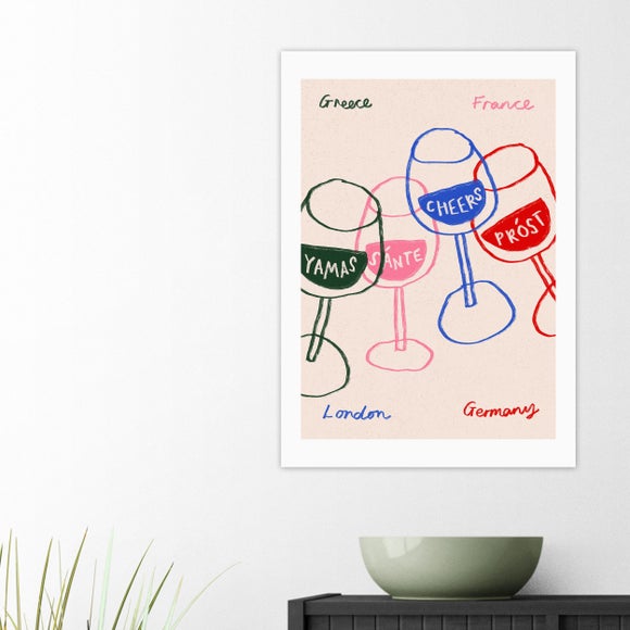 East End Prints Cheers Glasses Print