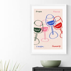 East End Prints Cheers Glasses Print