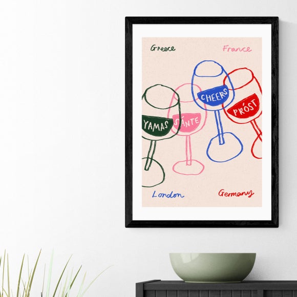 East End Prints Cheers Glasses Print