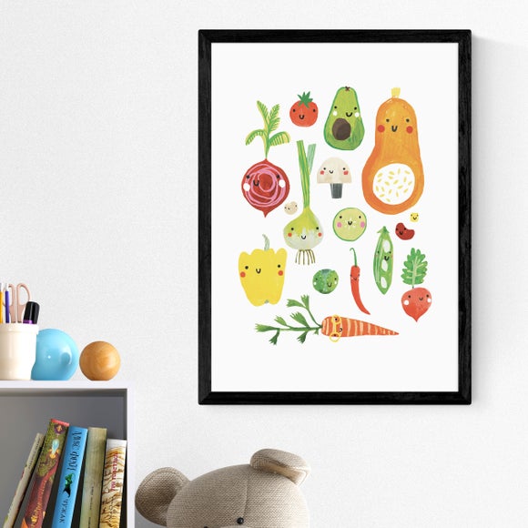 East End Prints Happy Veggies Print