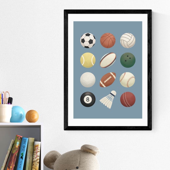 East End Prints Sports Balls Print