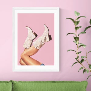 East End Prints These Boots Glitter Print