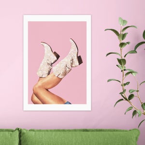 East End Prints These Boots Glitter Print