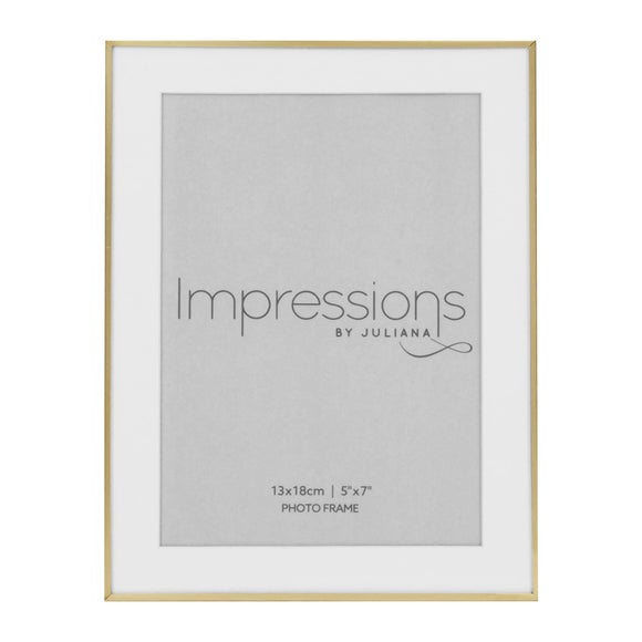 Impressions Brushed Brass Photo Frame