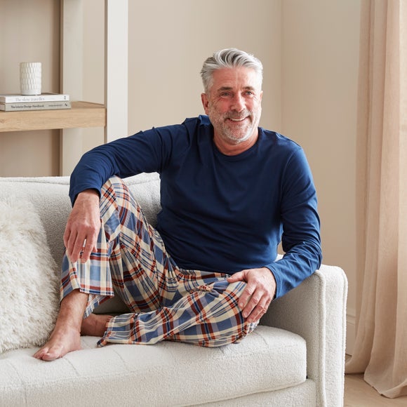 Men's Blue Check Pyjama Set