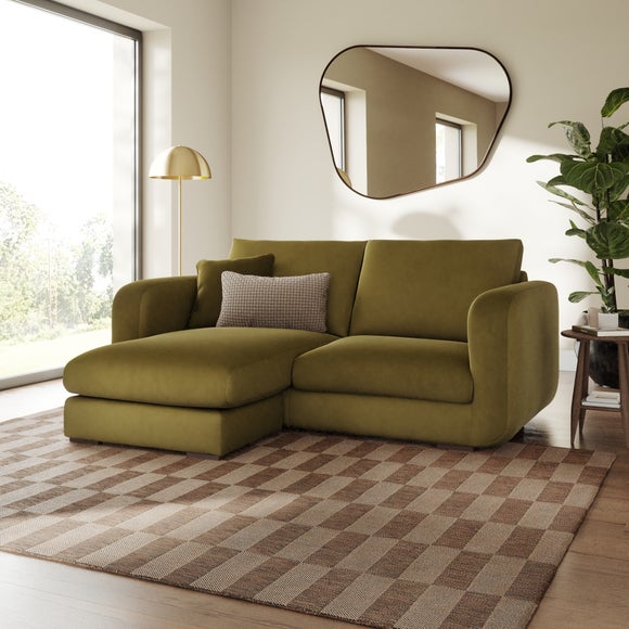 View Luca Matte Soft Velvet Reversible Corner Chaise Sofa View Luca Matte Soft Velvet Reversible Corner Chaise Sofa