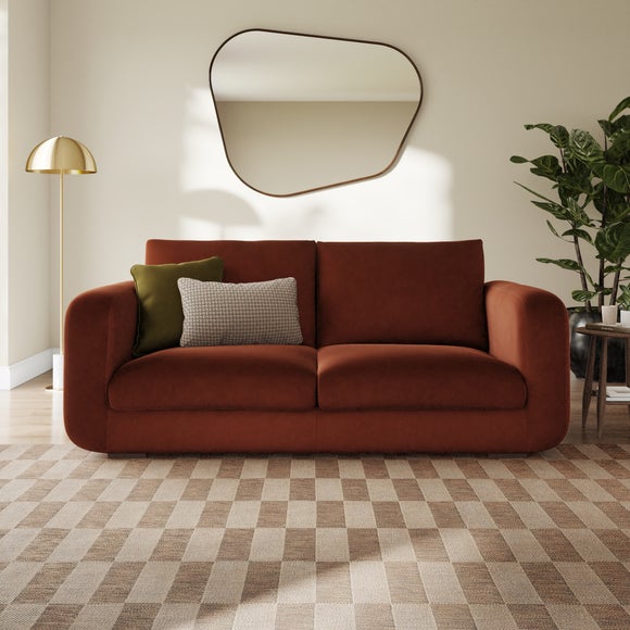 Luca Matte Soft Velvet 3 Seater Sofa