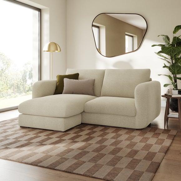 Click to view product details and reviews for Luca Tonal Boucle Reversible Corner Chaise Sofa.