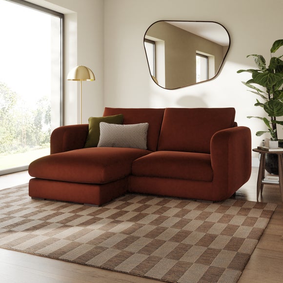 View Luca Matte Soft Velvet Reversible Corner Chaise Sofa View Luca Matte Soft Velvet Reversible Corner Chaise Sofa