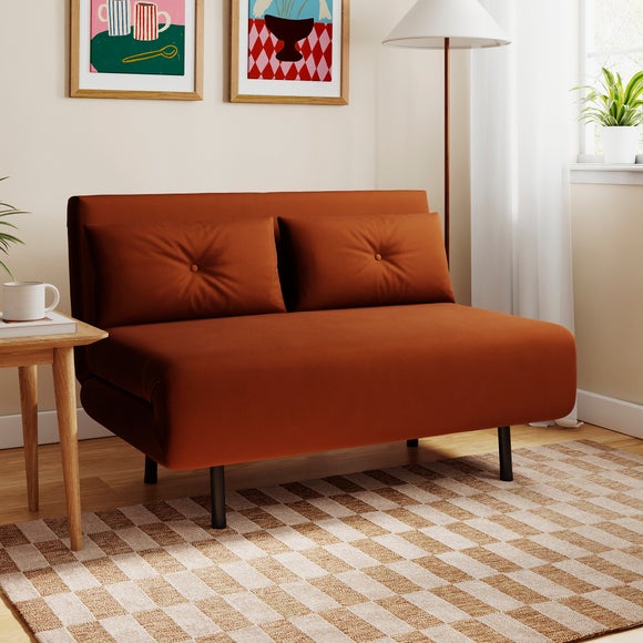 Click to view product details and reviews for Phoebe Velvet Small Double 2 Seater Sofa Bed.