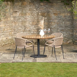 Pacific Lifestyle Dakota Natural Wheat Outdoor 4 Seater Dining Set