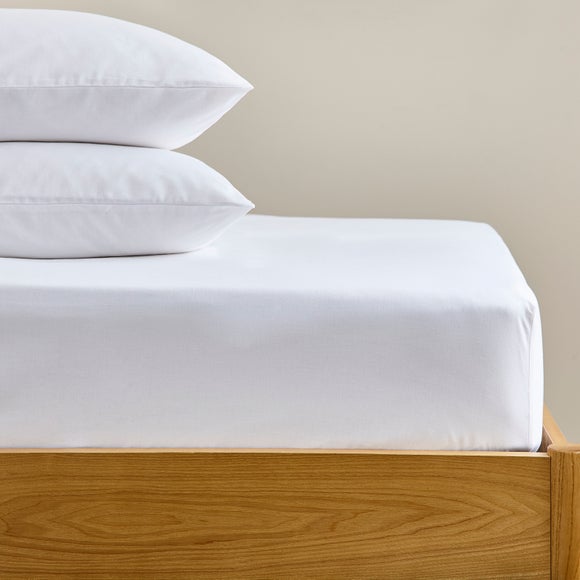 100% Cotton 28cm Fitted Sheet White undefined