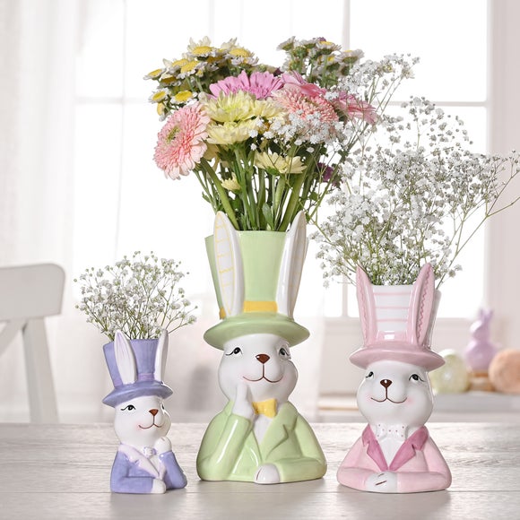 Eggs Traordinary Gift Co Bunny In Top Hat Plant Pot