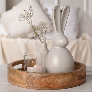 Eggs-traordinary Gift Co. Grey Ceramic Bunny Decoration