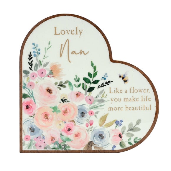 Click to view product details and reviews for The Cottage Garden Nan Heart Plaque.