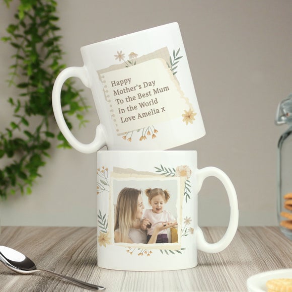 Click to view product details and reviews for Personalised Wild Flowers Photo Upload Ceramic Mug.
