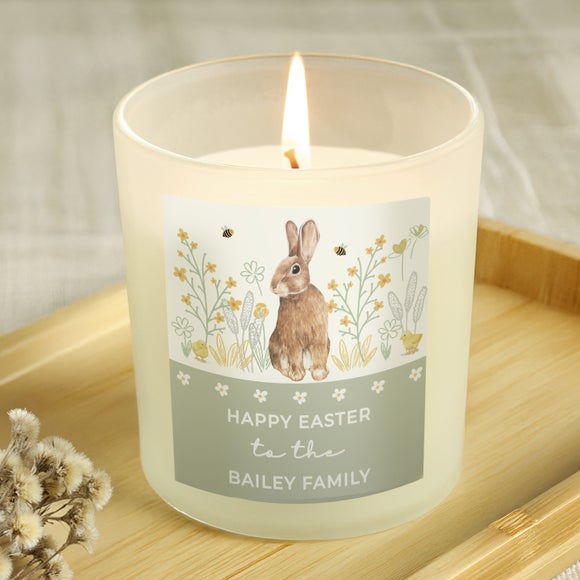 Click to view product details and reviews for Personalised Spring Bunny Vanilla Scented Candle.