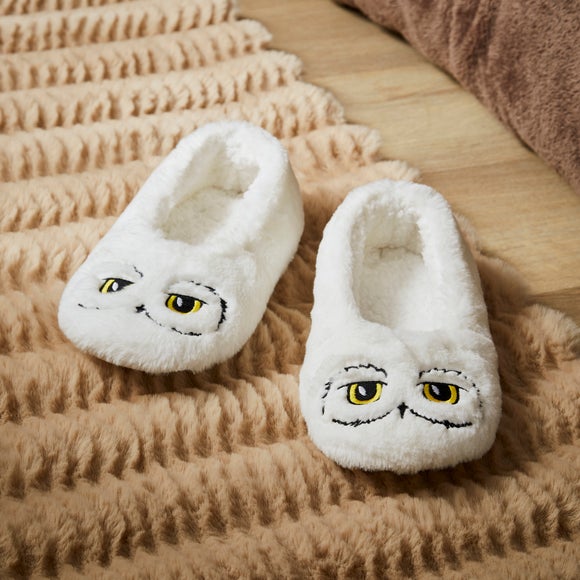 Ladies Harry Potter Hedwig Footsie Slippers