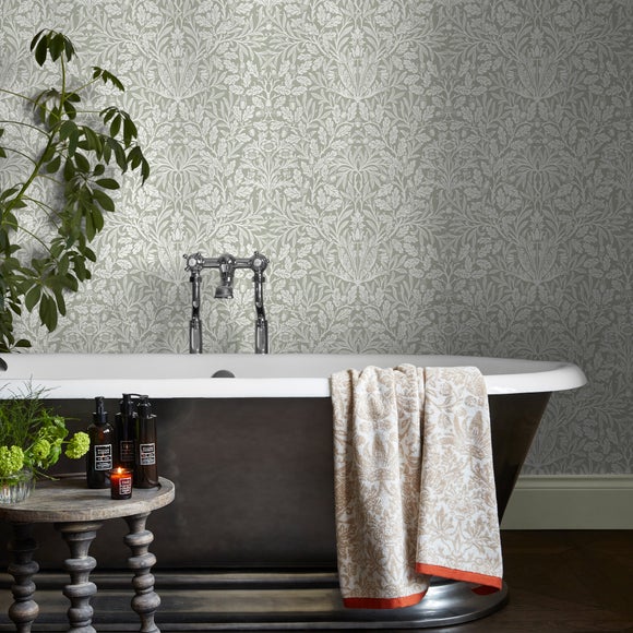William Morris at Home Acorn Sage Wallpaper