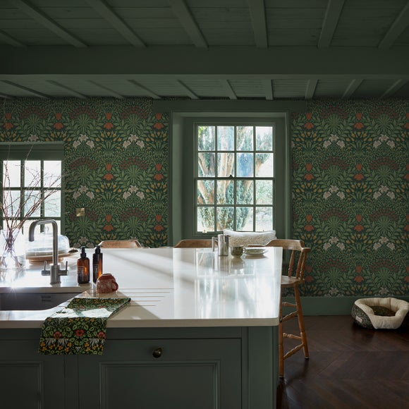William Morris at Home Garden Moss Green Wallpaper