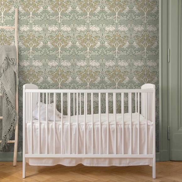 William Morris at Home Brother Rabbit Sage Wallpaper