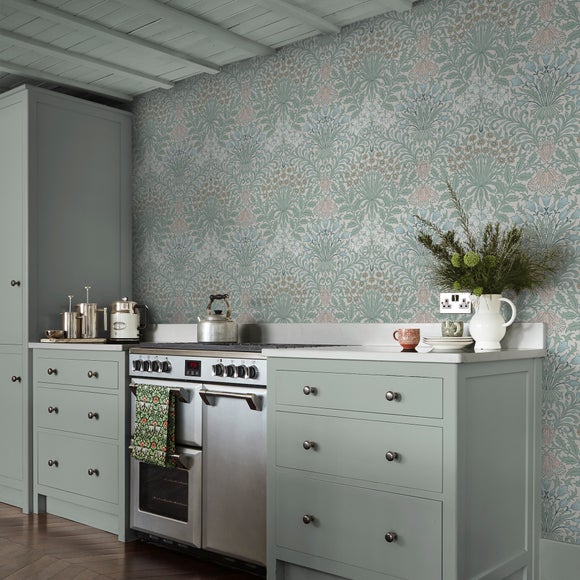 William Morris at Home Garden Cottage Blues Wallpaper