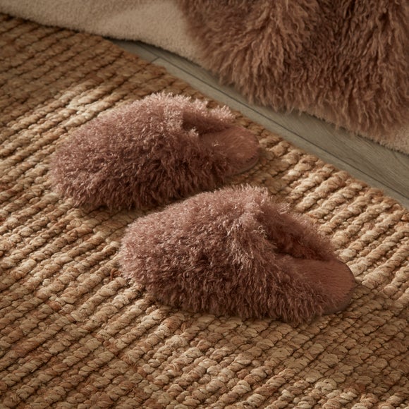 Ladies' Faux Mongolian Fur Mule Slippers
