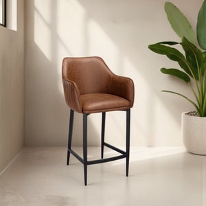 Indus Valley Logan Bar Stool- Faux Leather
