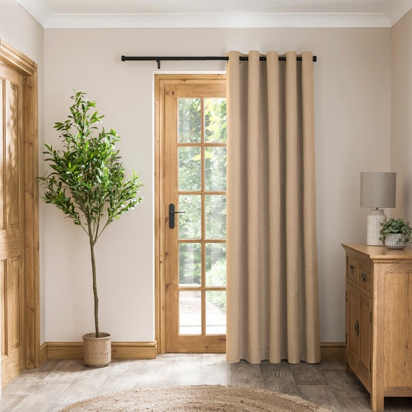 Click to view product details and reviews for Luna Brushed Blackout Eyelet Door Curtain. Click to view product details and reviews for Luna Brushed Blackout Eyelet Door Curtain.