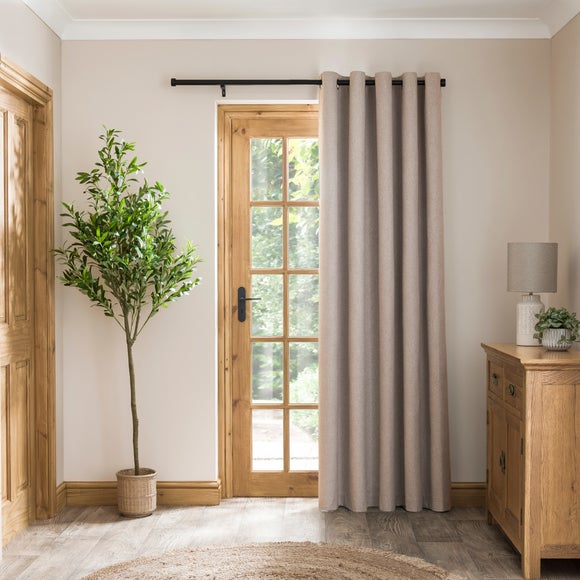 Luna Brushed Blackout Eyelet Door Curtain