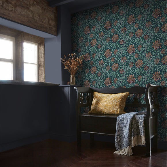 View William Morris At Home Honeysuckle Tidewater Blue Wallpaper View William Morris At Home Honeysuckle Tidewater Blue Wallpaper