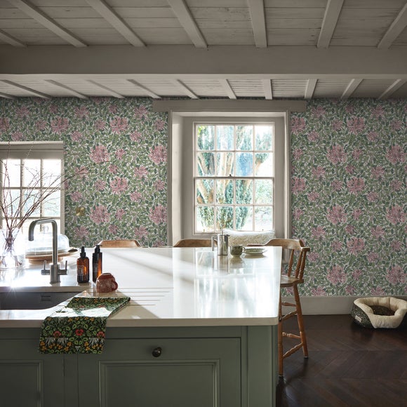 View William Morris At Home Honeysuckle Blossom Wallpaper View William Morris At Home Honeysuckle Blossom Wallpaper