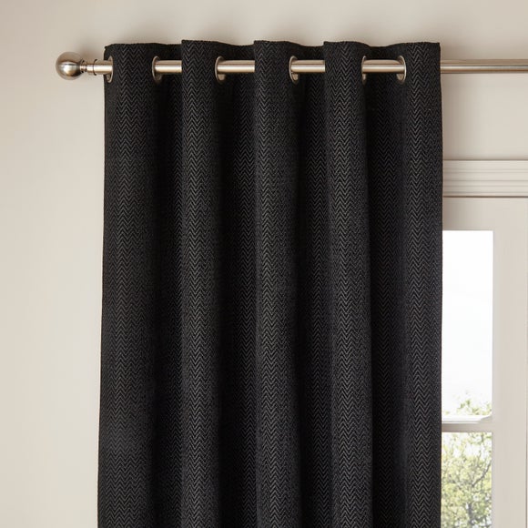 Herringbone Chenille Eyelet Curtains
