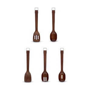 Sur La Table Set Of 5 Acacia Wood Utensils